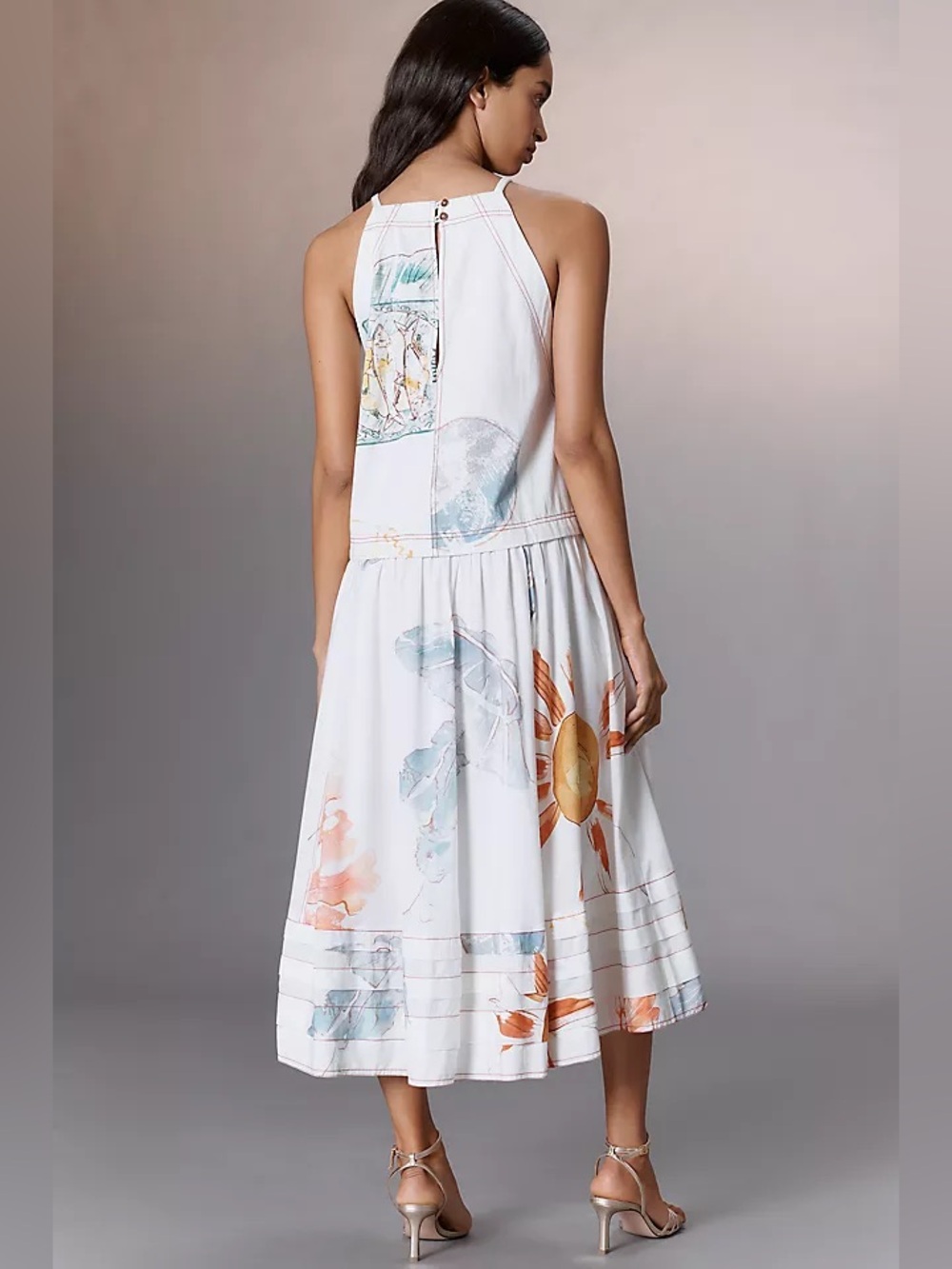 Anthropologie Pilcro Twofer Midi Dress Size L - Picture 2 of 8